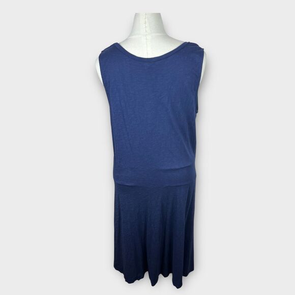 Caslon Nordstrom Navy Blue Burnout Sleeveless Twist Front Swing Dress Plus 2X - Picture 3 of 6